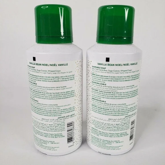 2 Bath & Body Works Vanilla Bean Noel Shapeable Soap 4.9 oz Clean Fun Foam - Picture 2 of 7